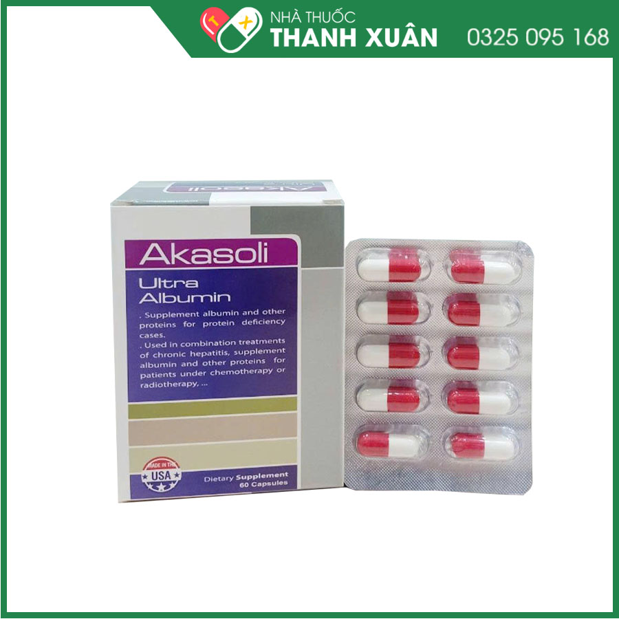 Akasoli Ultra Albumin cung cấp albumin và một số acid amin cho cơ thể